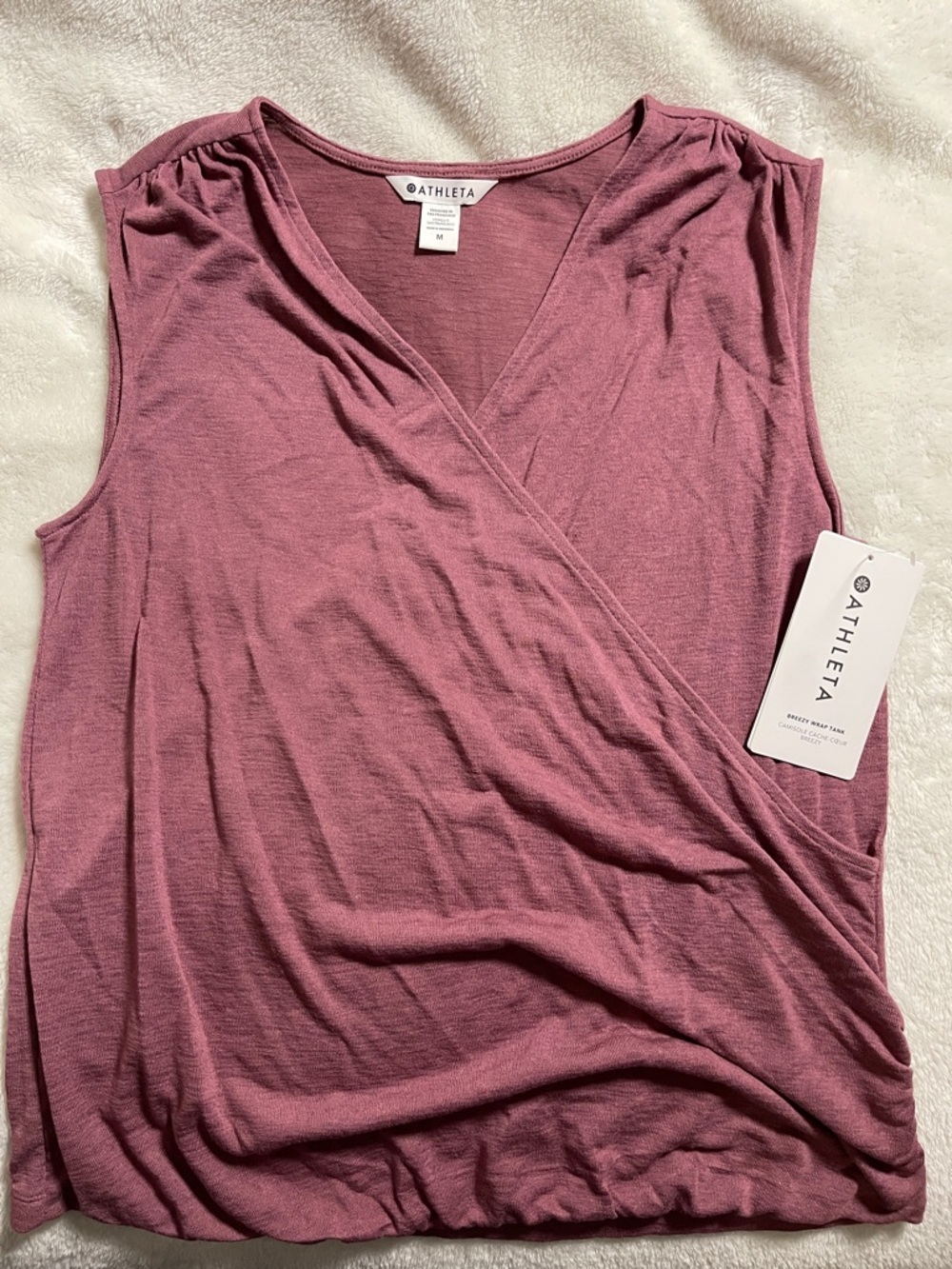 NWT! Athleta Dusty Rose Breezy Wrap Tank
